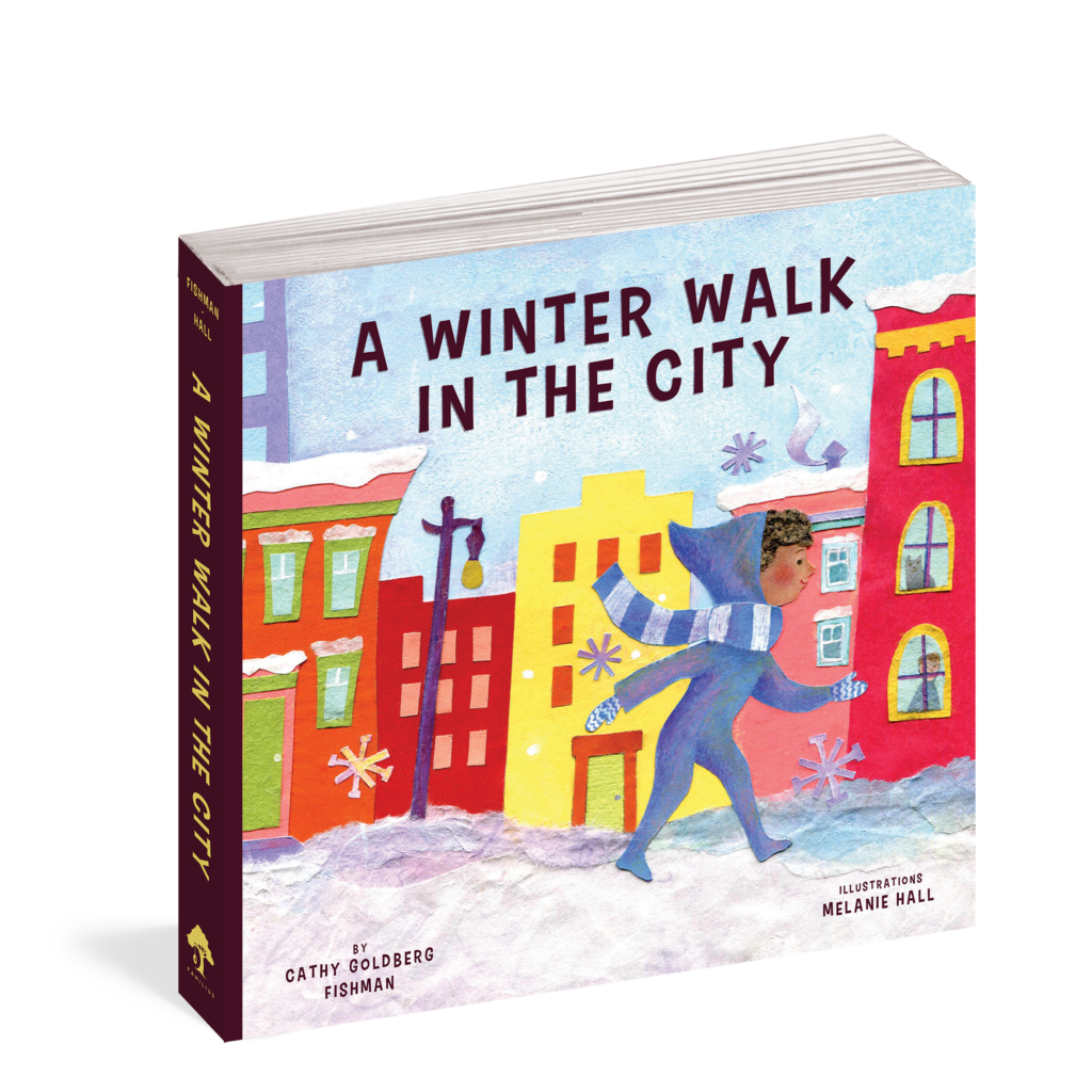 The cover of the board book A Winter Walk in the City.