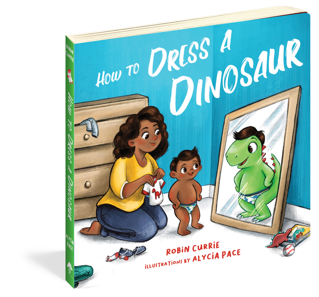 The cover of the board book How to Dress a Dinosaur.