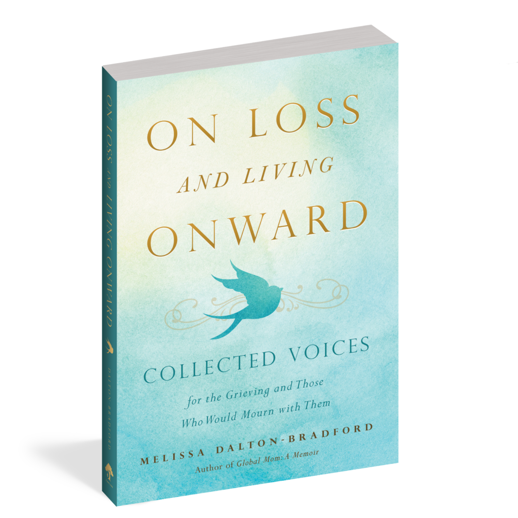 The cover of the book On Loss and Living Onward.