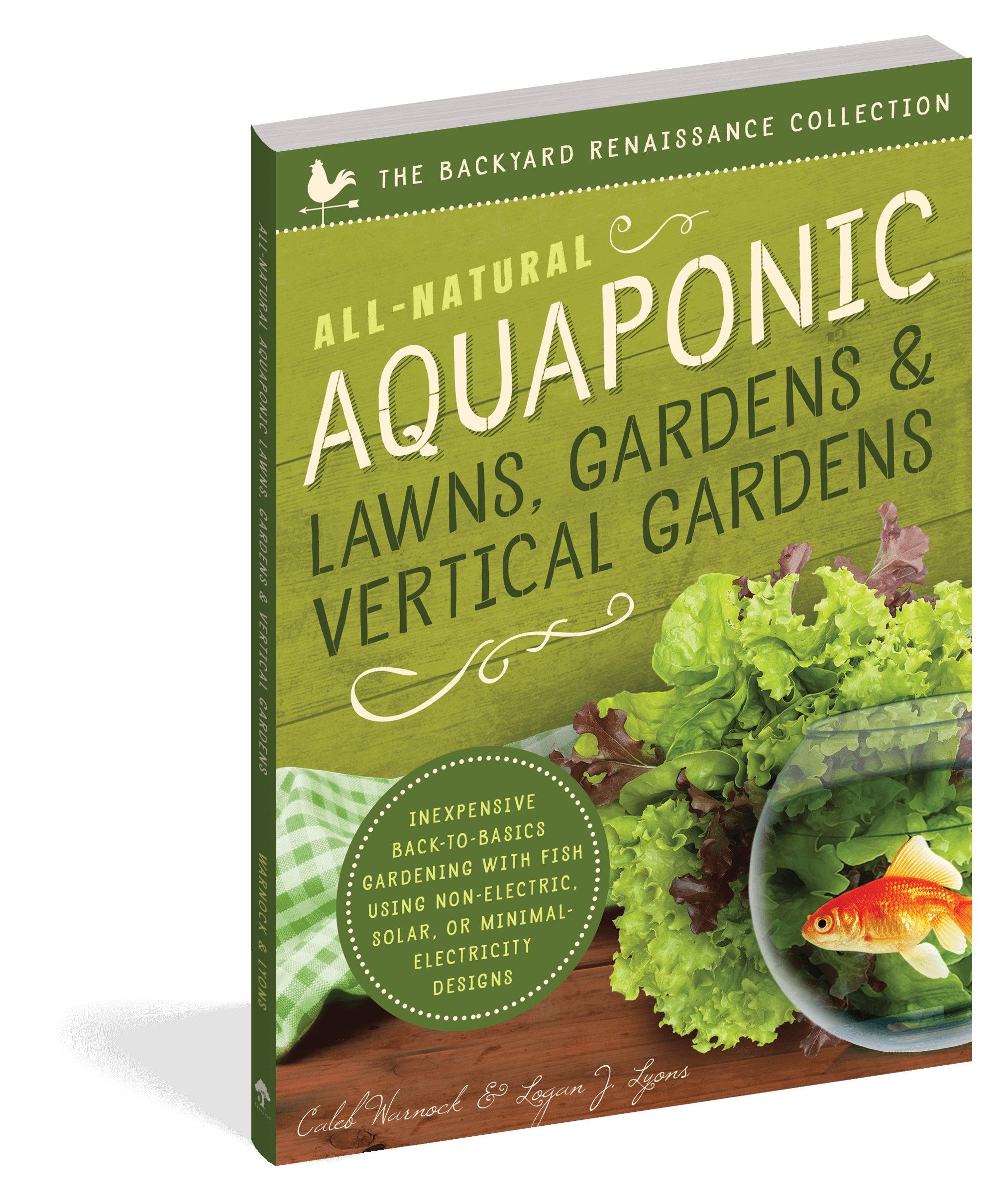 The cover of the book All-Natural Aquaponic Lawns, Gardens, and Vertical Gardens.