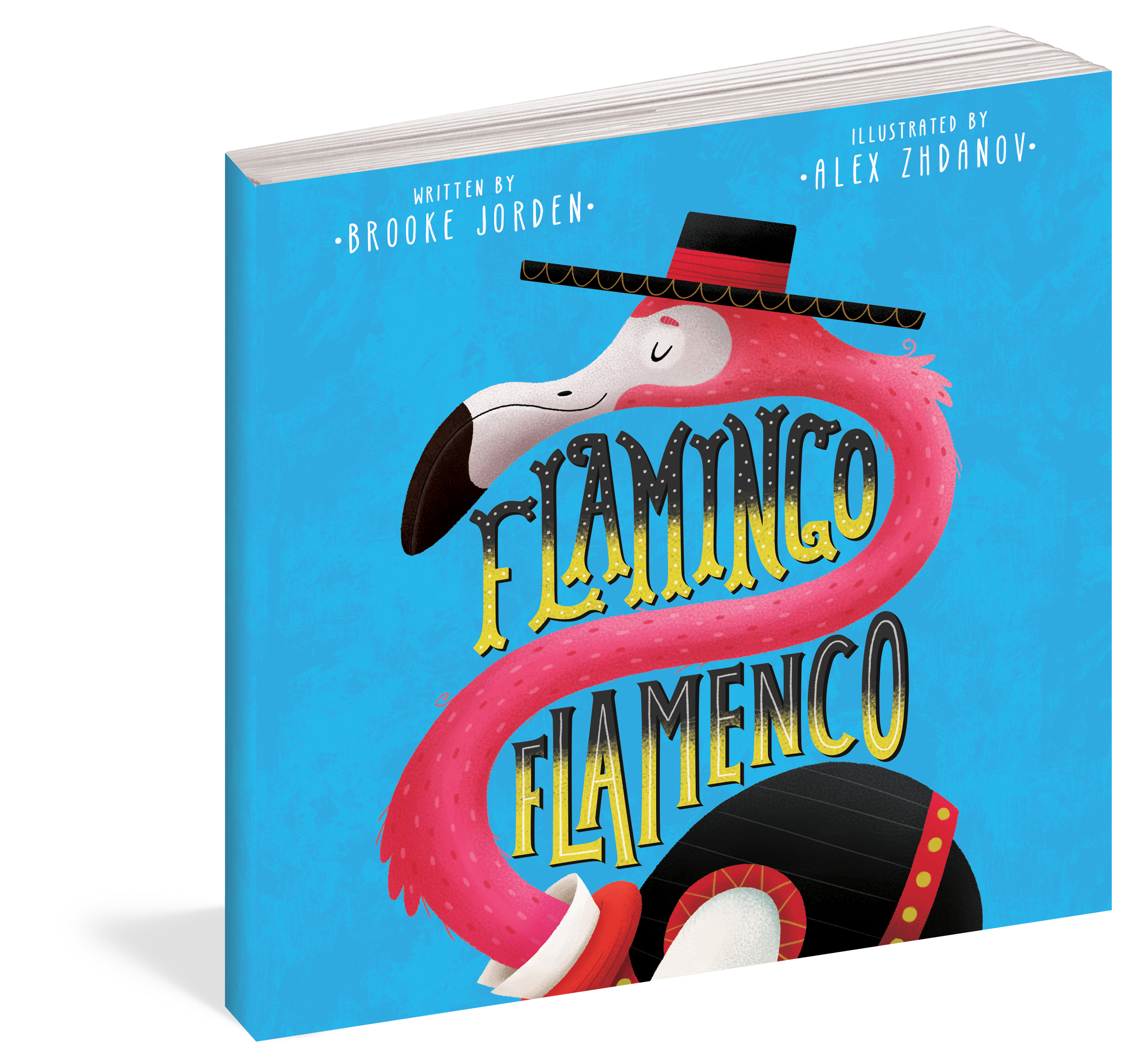 The cover of the board book Flamingo Flamenco.