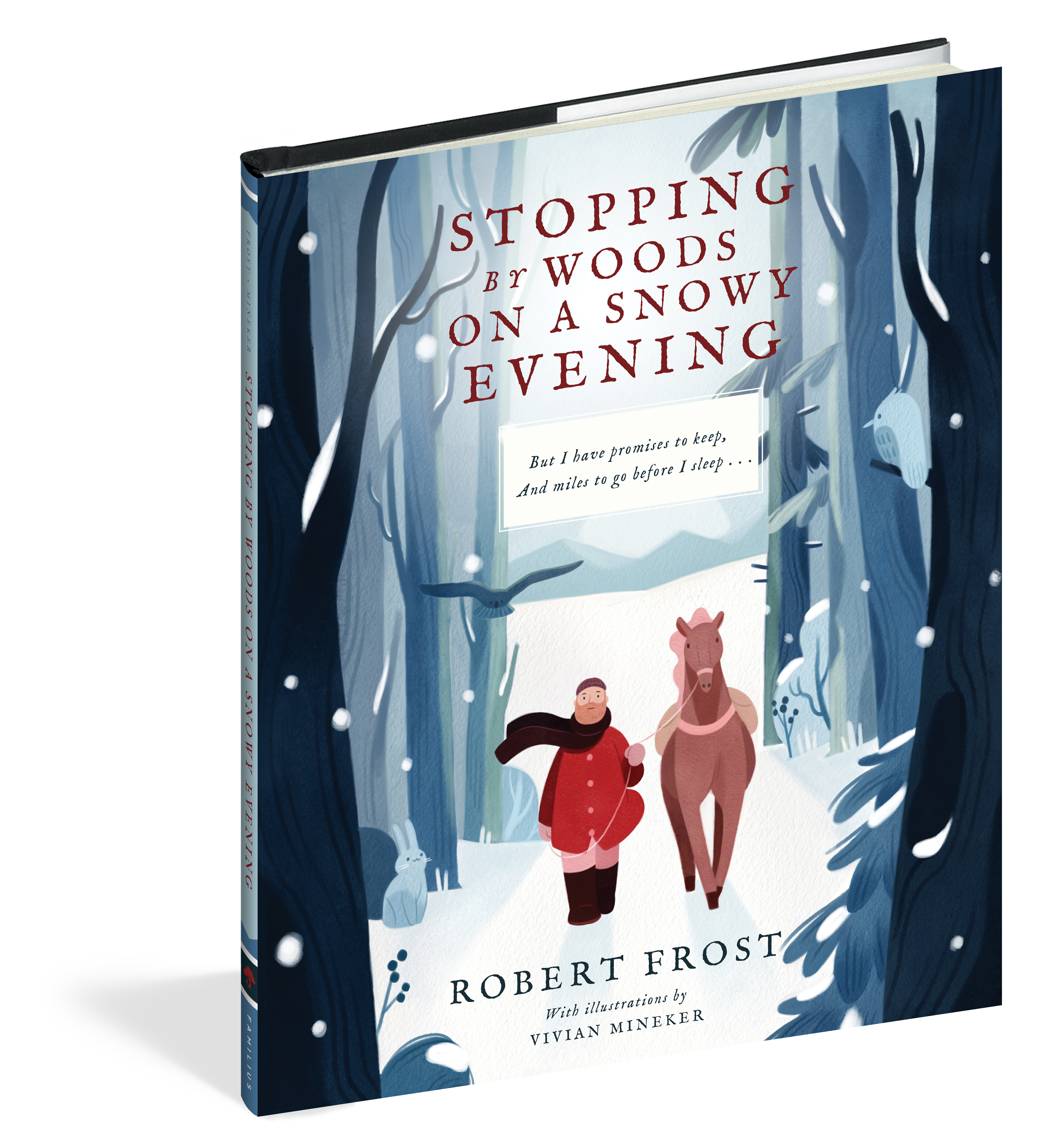 The cover of the picture book Stopping By Woods on a Snowy Evening.