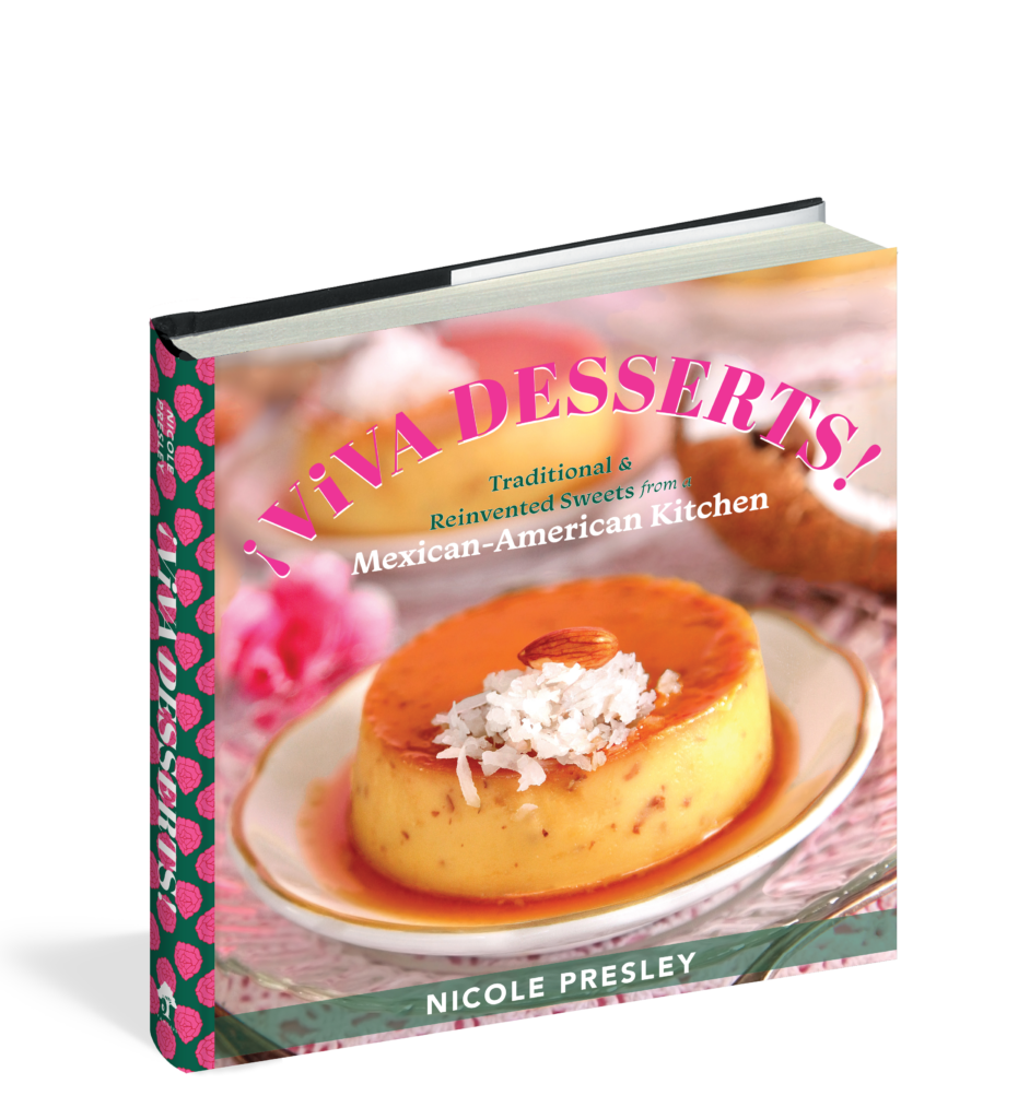 The cover of the cookbook ¡Viva Desserts!