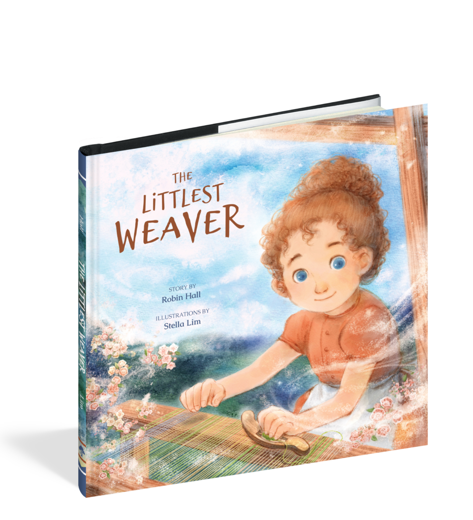 The cover of the picture book The Littlest Weaver.