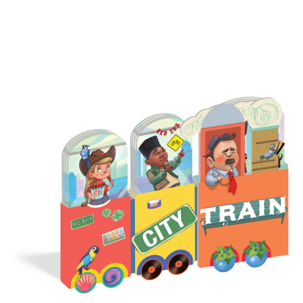 The cover of the fold-out board book City Train.