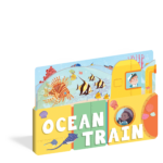 The cover of the fold-out board book Ocean Train.